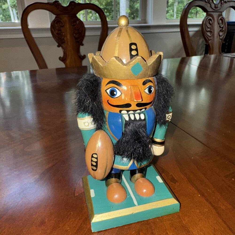 FOOTBALL 6.5" WOODEN NUTCRACKER Christmas Wood